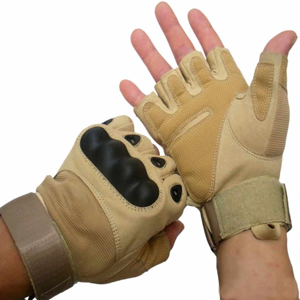 ALPIDEX Klettersteighandschuhe Unisex Echtleder Lederhandschuhe Kletterhandschuhe Half Finger Gloves Via Ferrata 